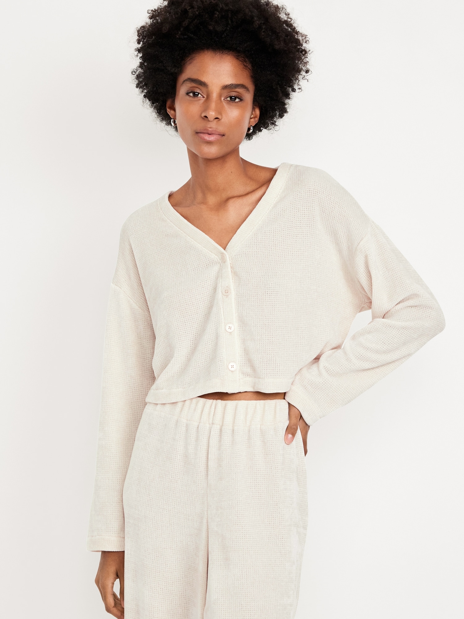 Cozy Chenille Button-Down Top