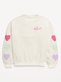 View large product image 3 of 3. Oversized Long-Sleeve Graphic Sweatshirt for Girls