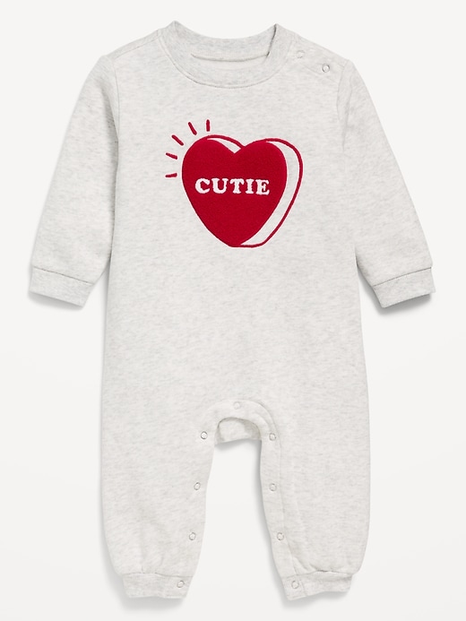 View large product image 2 of 3. Long-Sleeve Fleece Graphic One-Piece for Baby