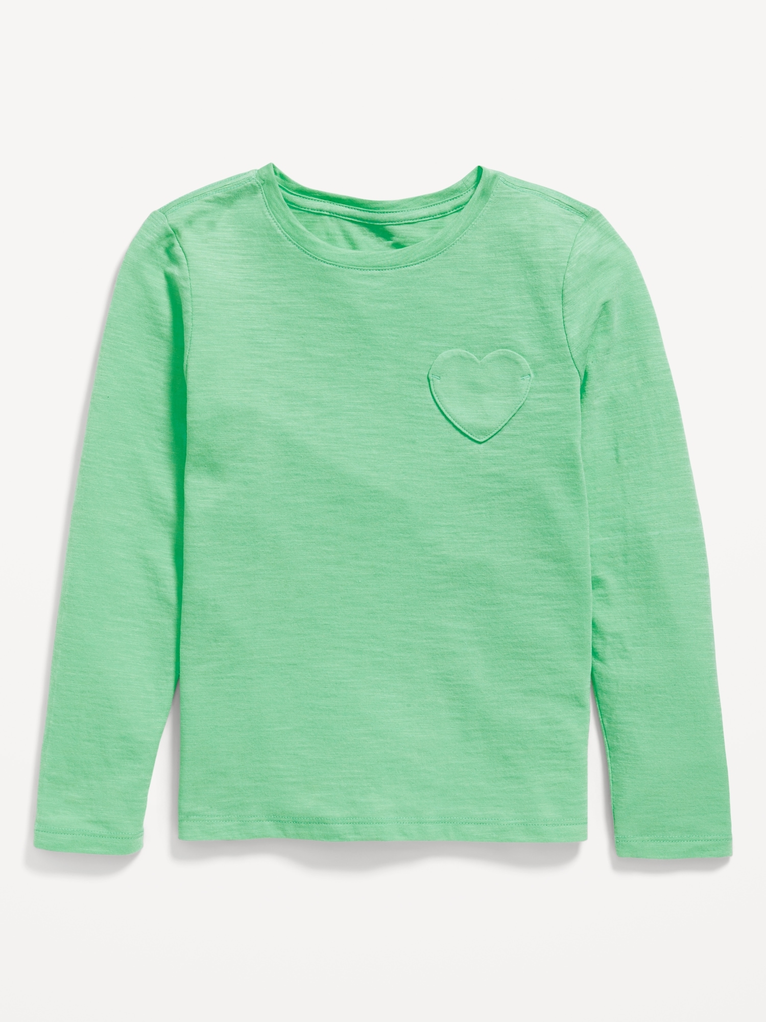 Softest Long-Sleeve Heart-Pocket T-Shirt for Girls