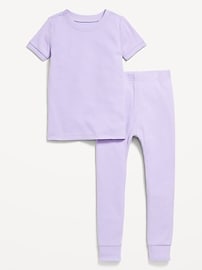 L'image numéro 2 présente Pyjama ajusté en tricot côtelé pour tout-petit et bébé