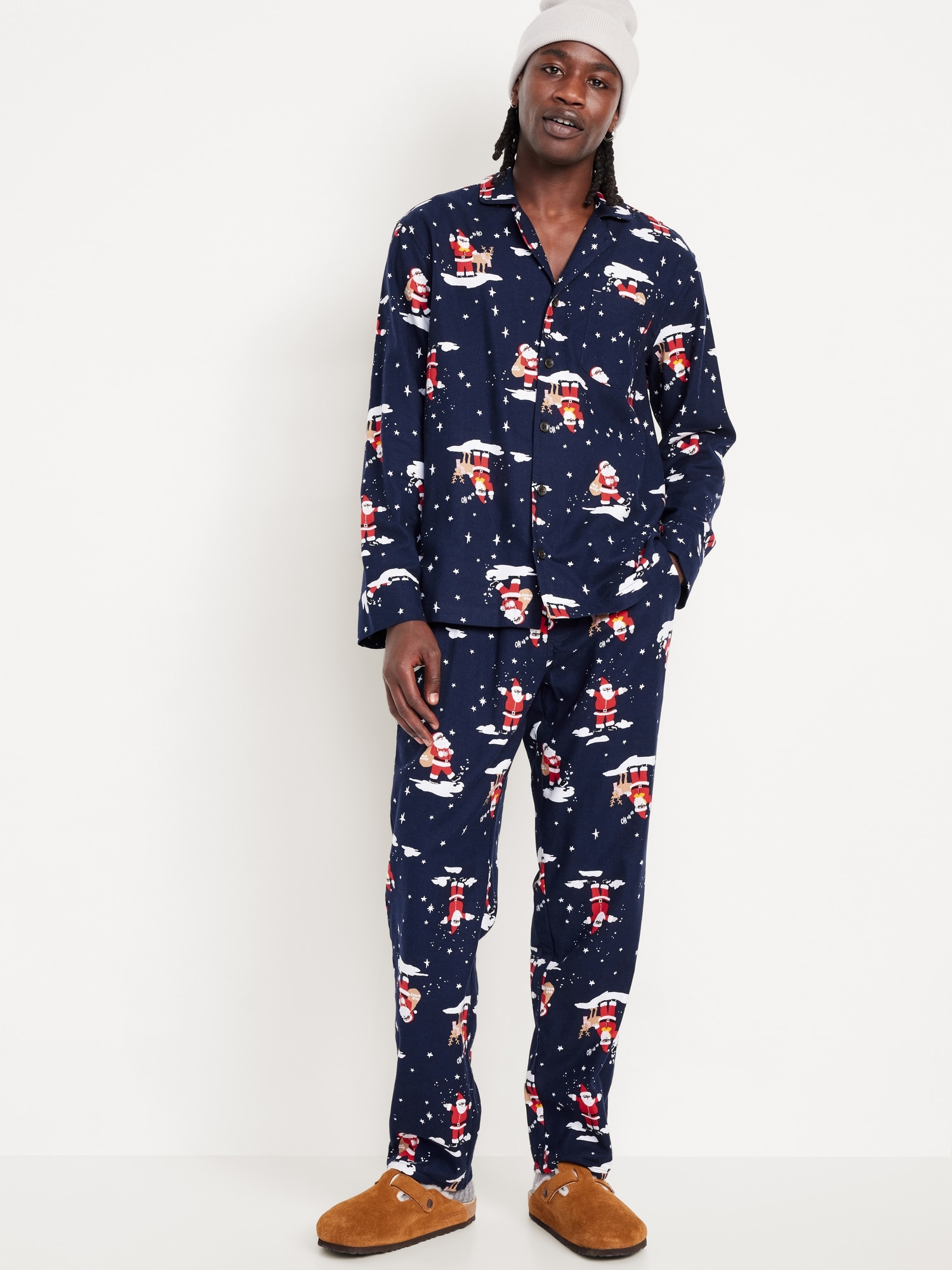 Printed Flannel Pajama Set