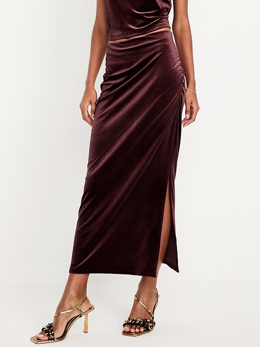 Image number 1 showing, Velvet Maxi Skirt