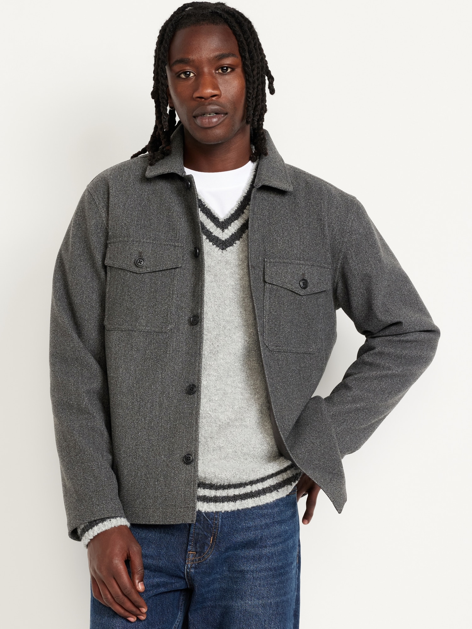 Veste-chemise en tricot double