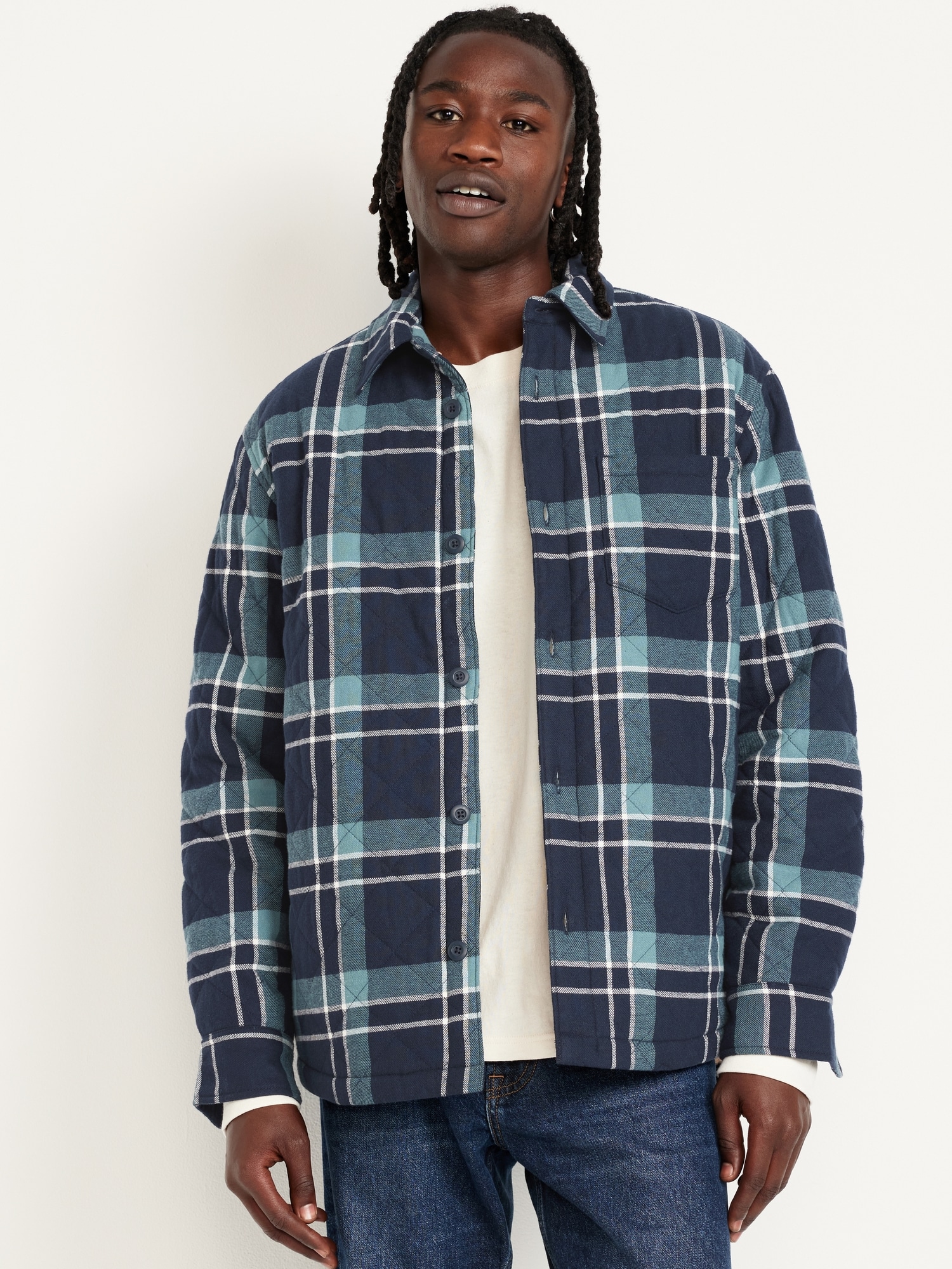 Sherpa-Lined Quilted Shacket