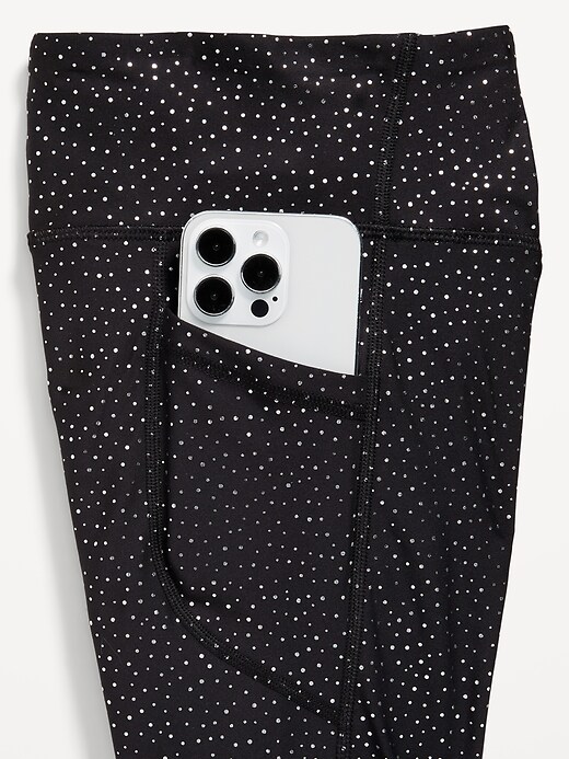 Image number 6 showing, High-Waisted PowerSoft 7/8-Length Side-Pocket Leggings for Girls