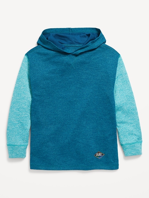 View large product image 2 of 4. Cozy-Knit Long-Sleeve Hooded T-Shirt for Boys