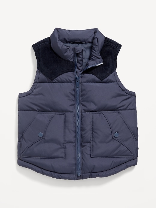 View large product image 1 of 3. Quilted Corduroy-Trim Vest for Toddler Boys