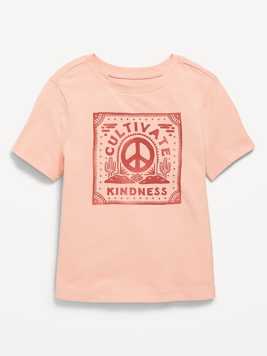 Voir une image plus grande du produit 1 de 1. T-shirt à imprimé à manches courtes pour toute-petite fille