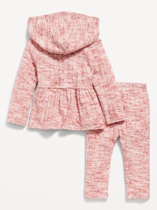 View large product image 2 of 3. Long-Sleeve Hooded Peplum Top and Leggings Set for Baby