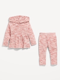 View large product image 3 of 3. Long-Sleeve Hooded Peplum Top and Leggings Set for Baby