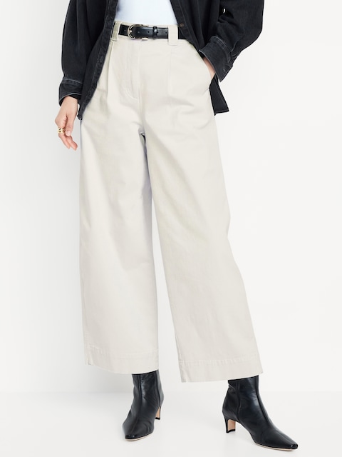 Pantalon coupe baril à jambe large et à taille très haute