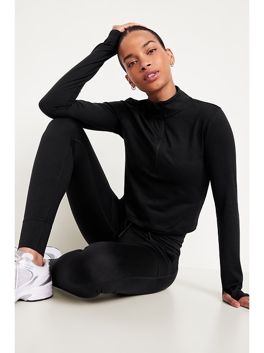 Image number 3 showing, CloudComfy Crop Quarter Zip