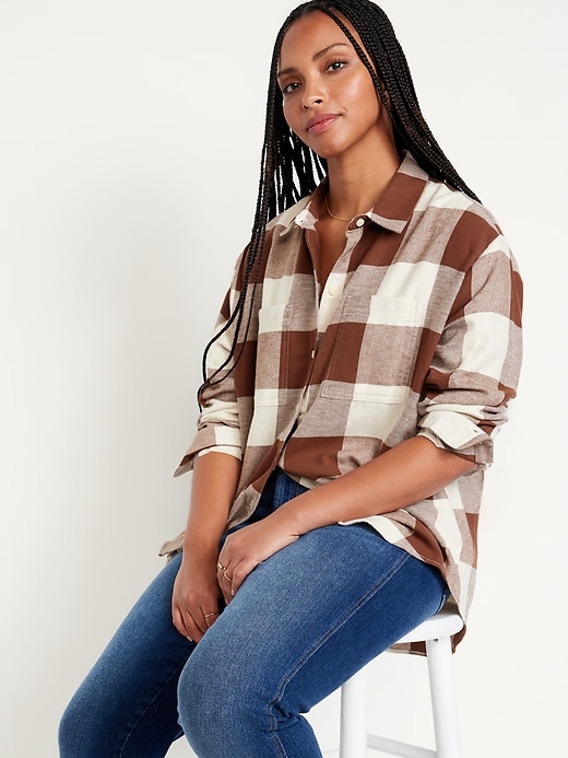 Image number 3 showing, Flannel Boyfriend Button-Down Shirt