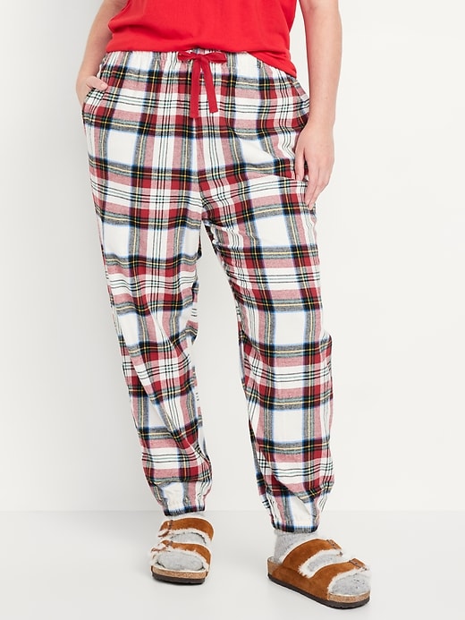 Image number 5 showing, High-Waisted Flannel Pajama Joggers