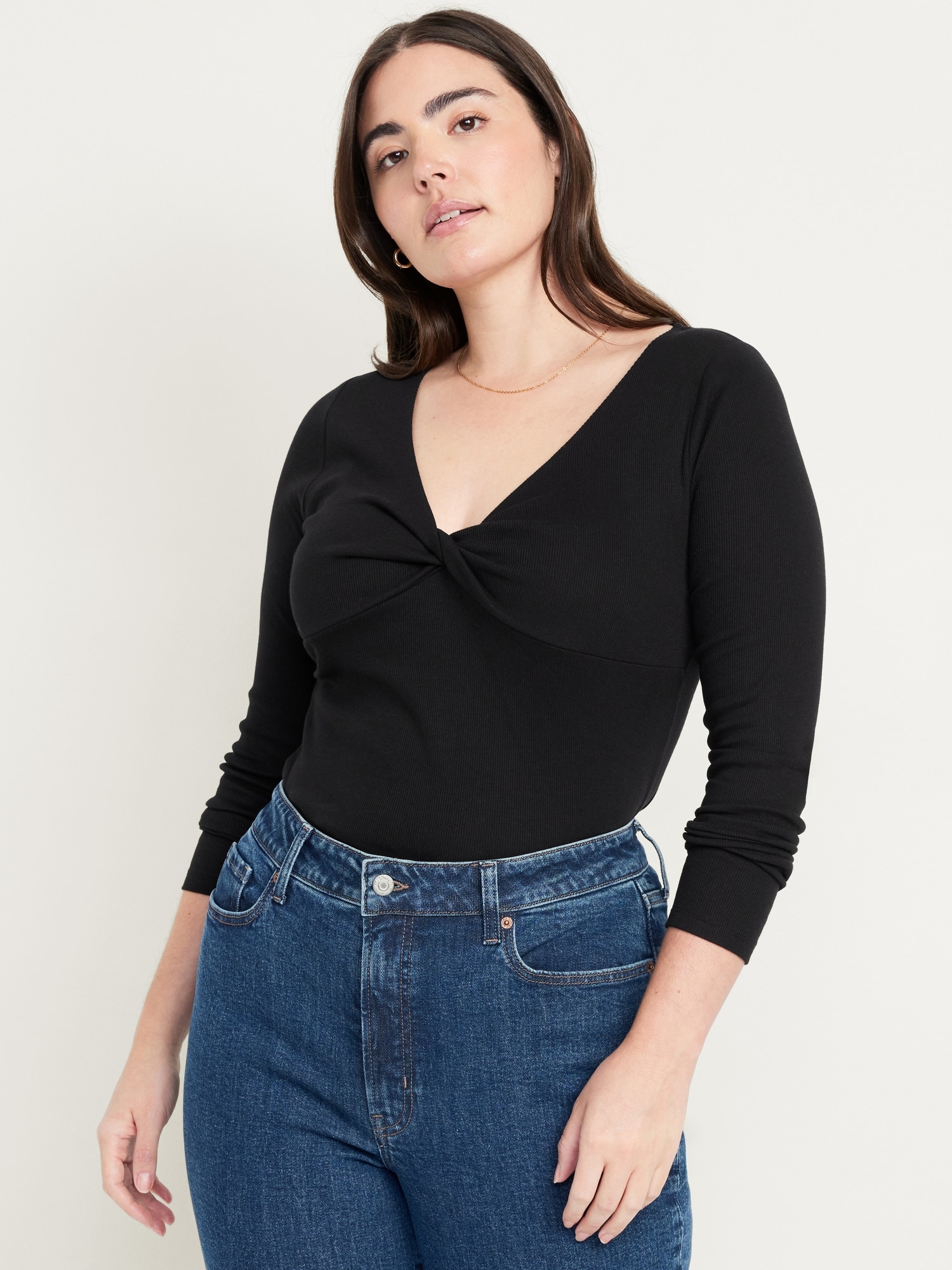 Twist-Front Ribbed Top