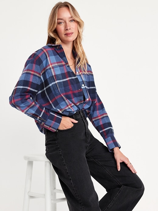 Image number 3 showing, Flannel Boyfriend Button-Down Shirt