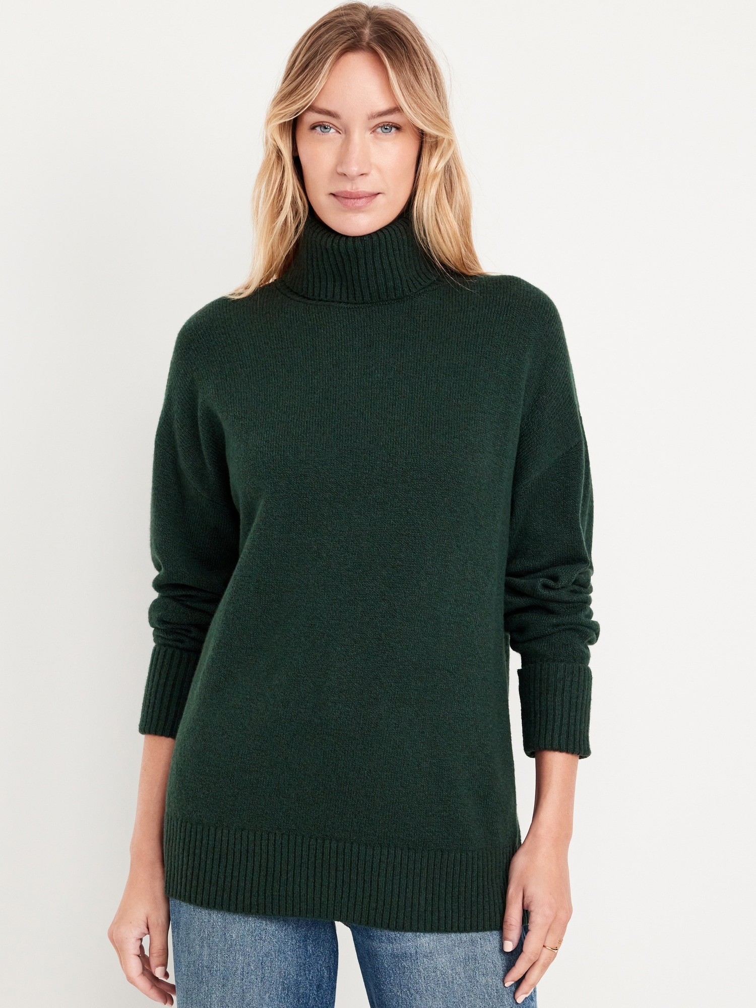 SoSoft Turtleneck Tunic Sweater - Green