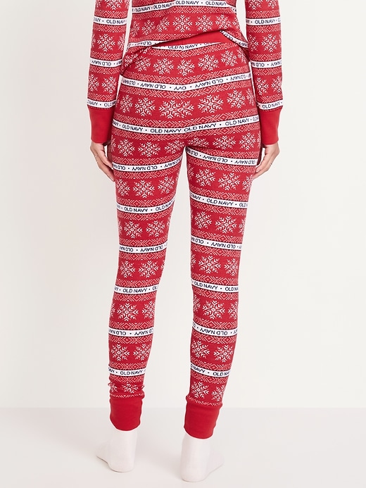 Image number 7 showing, High-Waisted Printed Waffle Pajama Leggings