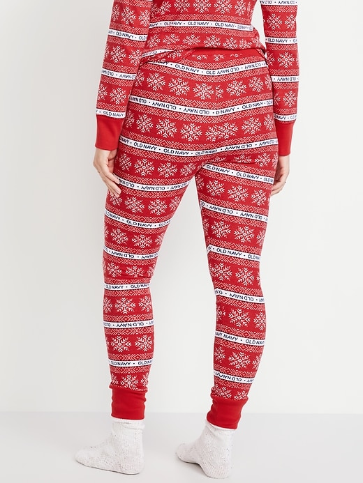 Image number 6 showing, High-Waisted Printed Waffle Pajama Leggings for Women