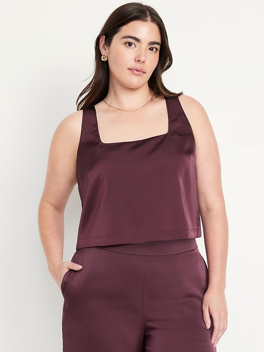 Image number 5 showing, Satin Crop Shell Tank