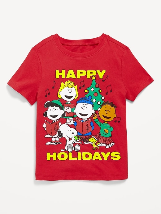 Voir une image plus grande du produit 1 de 1. T-shirt à imprimé Peanuts&#153 unisexe des Fêtes pour tout-petit