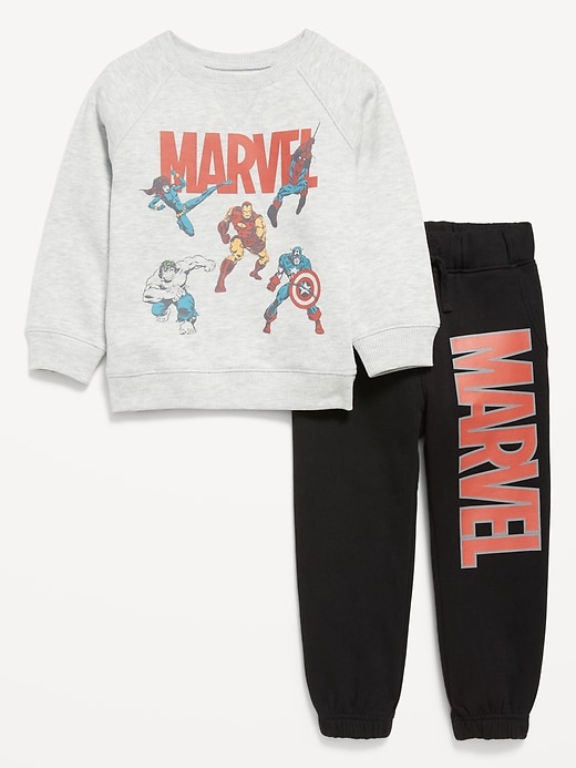 Voir une image plus grande du produit 1 de 3. Ensemble chandail et pantalon en coton ouaté à imprimé de Marvel&#153 unisexe pour tout-petit