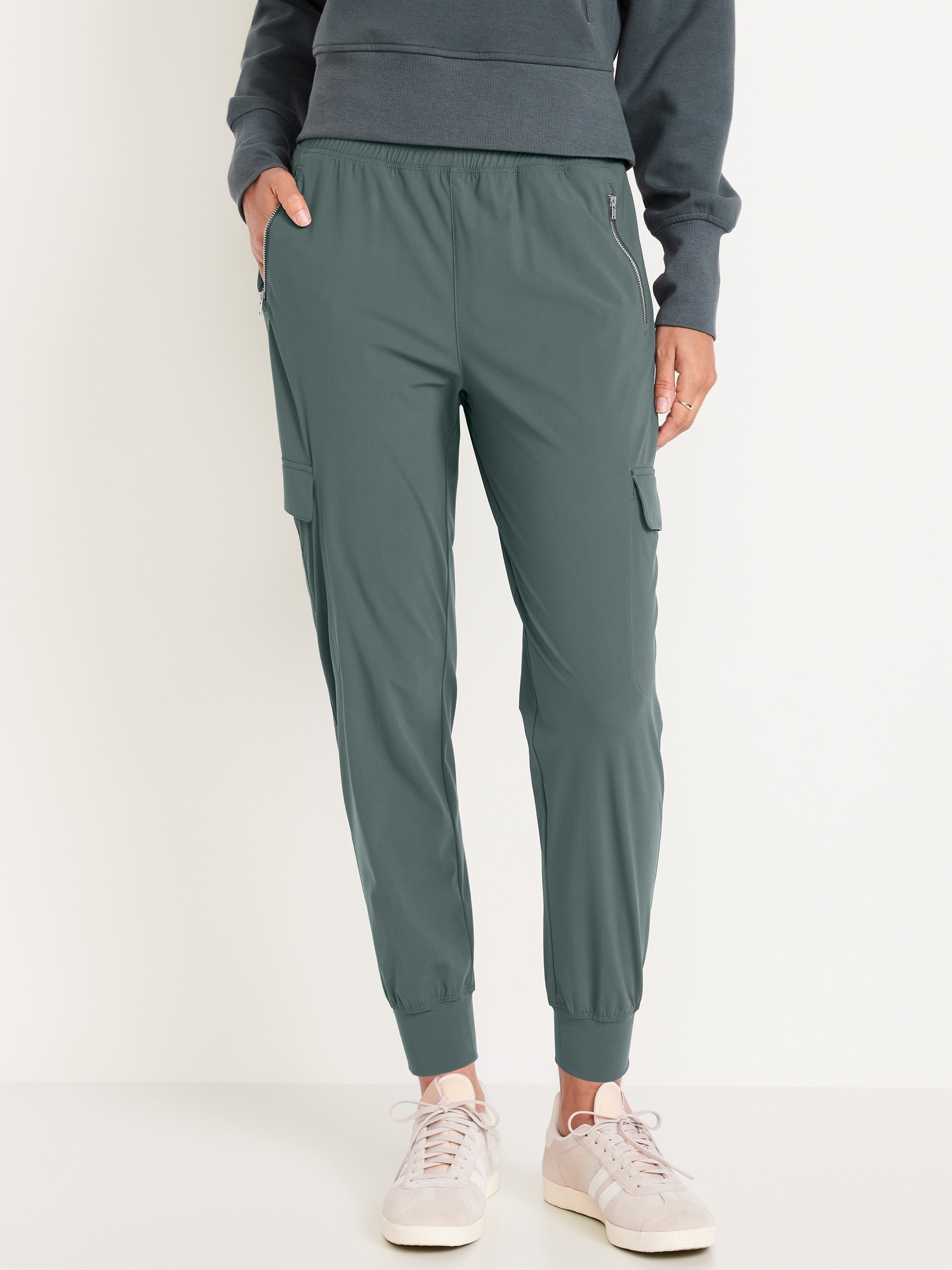 High-Waisted SleekTech Cargo Joggers