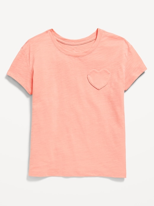 View large product image 1 of 3. Softest Short-Sleeve Heart-Pocket T-Shirt for Girls