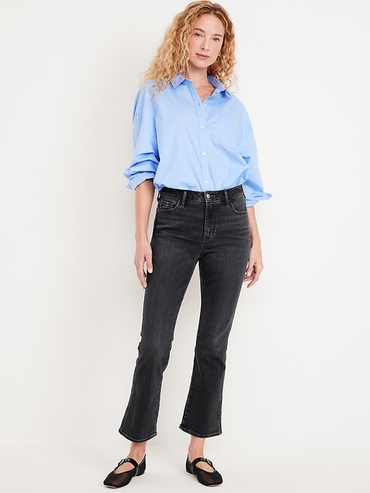 Image number 1 showing, High-Waisted Vintage Crop Flare Jeans