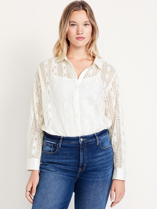 Image number 5 showing, Lace Button-Down Shirt