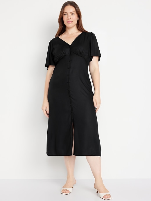 Image number 6 showing, Button-Down Crepe Midi Dress