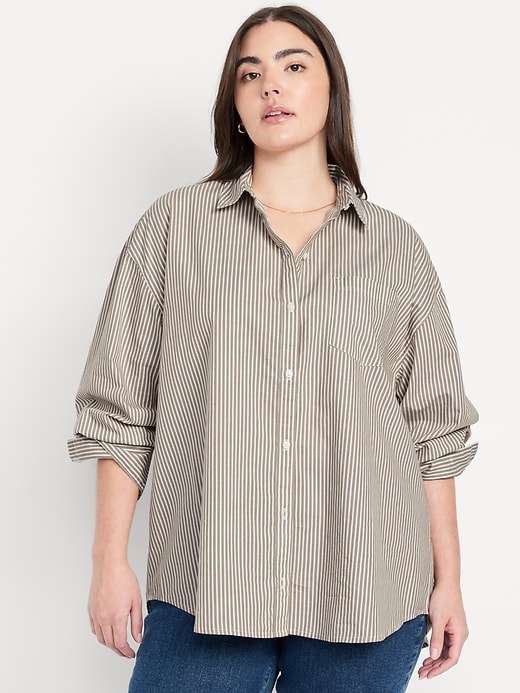 Image number 5 showing, Oversized Button-Down Boyfriend Shirt