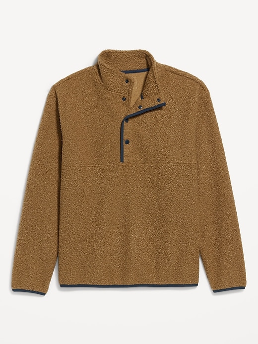 Image number 4 showing, Bouclé Sherpa Quarter-Snap Pullover