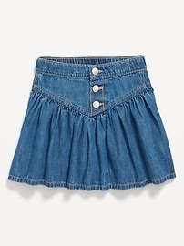 Image number 1 showing, Button-Front Jean Swing Skirt for Toddler Girls