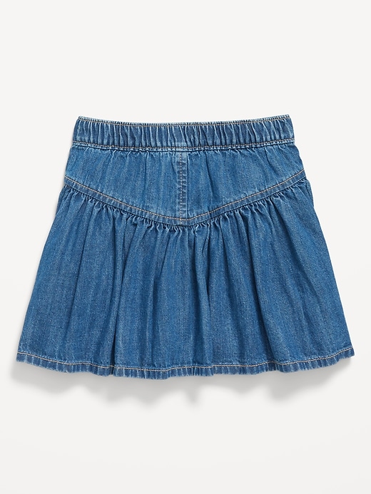 Voir une image plus grande du produit 2 de 2. Jupe trapèze en denim à boutons sur le devant pour toute-petite fille