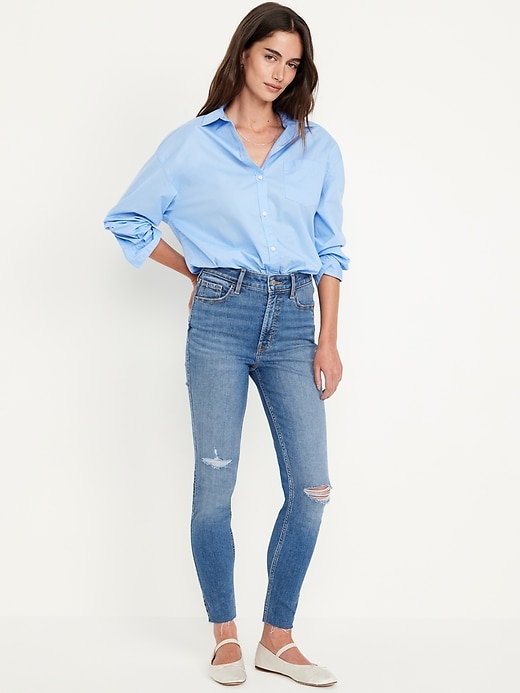 Image number 1 showing, Extra High-Waisted Rockstar 360° Stretch Super-Skinny Jeans