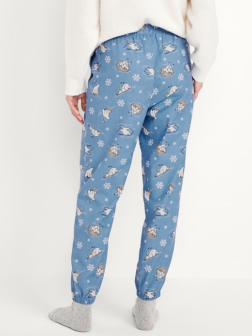 Image number 2 showing, High-Waisted Flannel Pajama Joggers