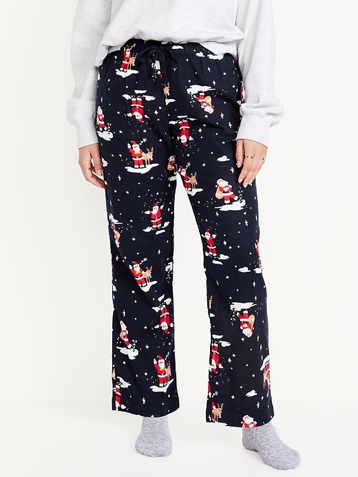 Image number 5 showing, Mid-Rise Printed Flannel Pajama Pants