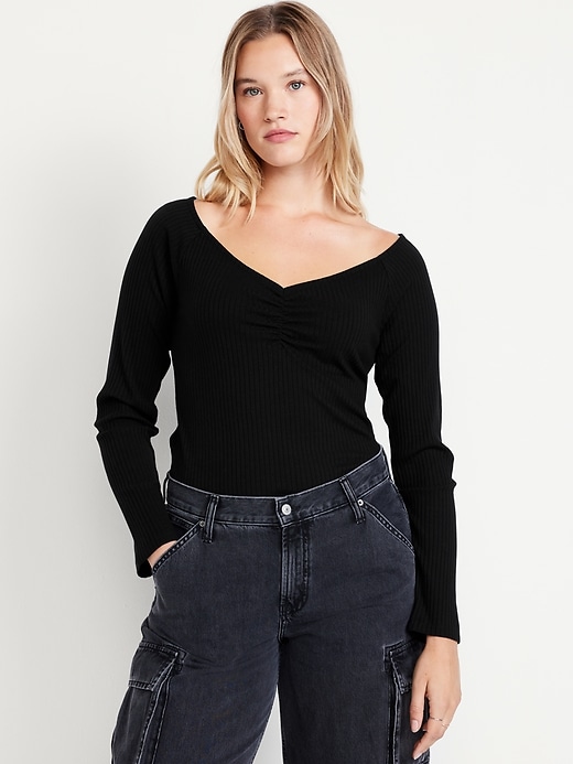 Image number 5 showing, Cinched Rib-Knit Top