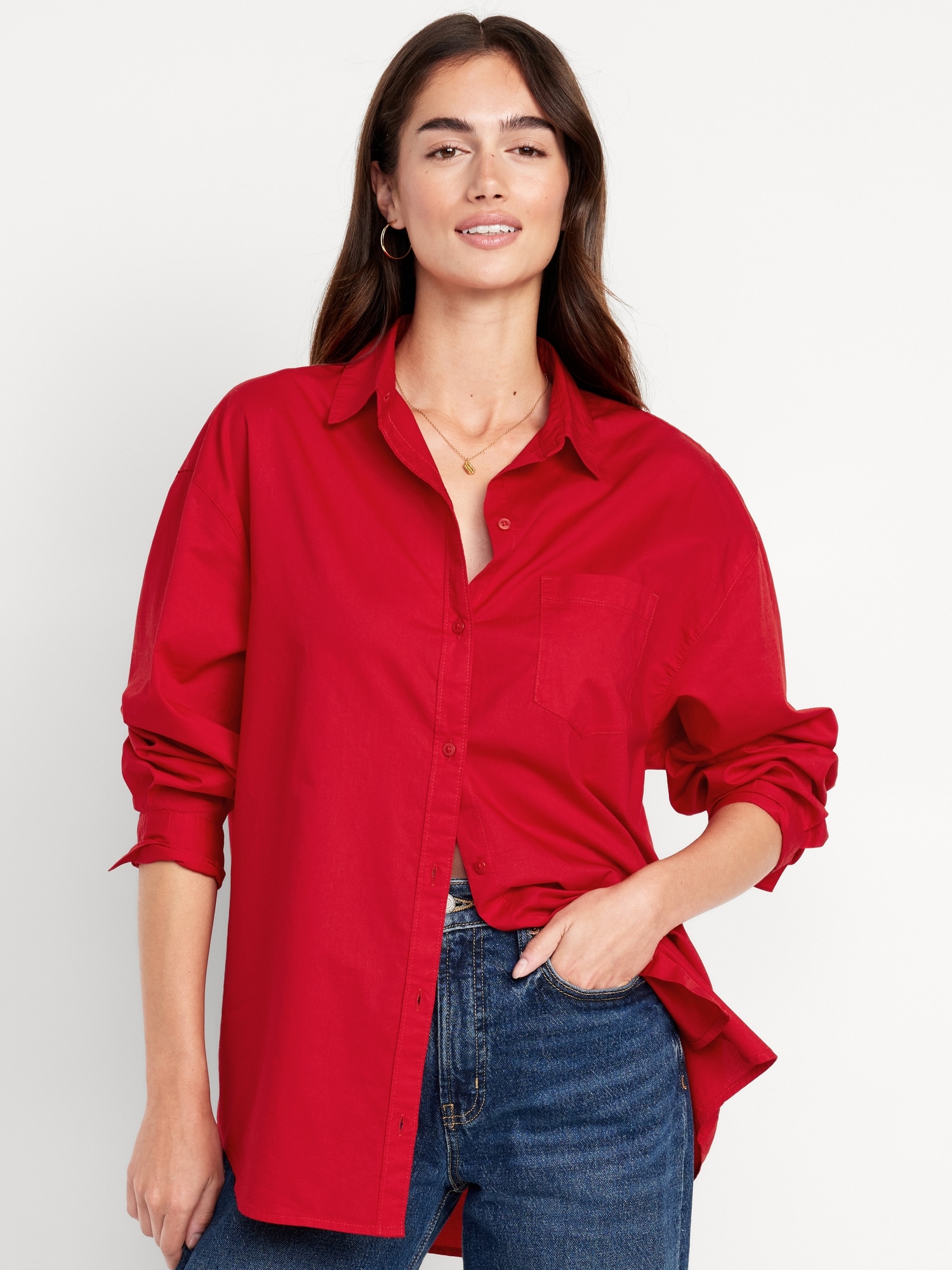 Oversized Button-Down Boyfriend Shirt