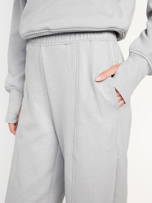 Image number 3 showing, High-Waisted Dynamic Fleece Barrel-Leg Sweatpants