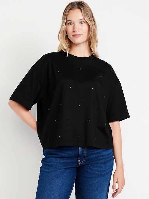 Image number 5 showing, Oversized Crew-Neck Embellished T-Shirt