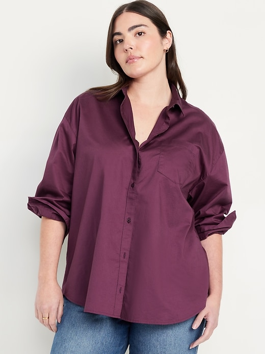 Image number 5 showing, Oversized Button-Down Boyfriend Shirt