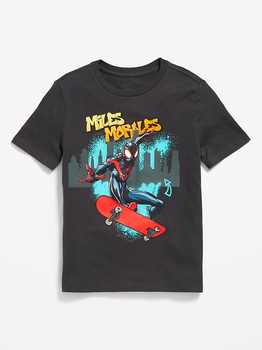 Voir une image plus grande du produit 1 de 2. T-shirt à imprimé Miles Morales de Spider-Man&#153 unisexe pour enfant