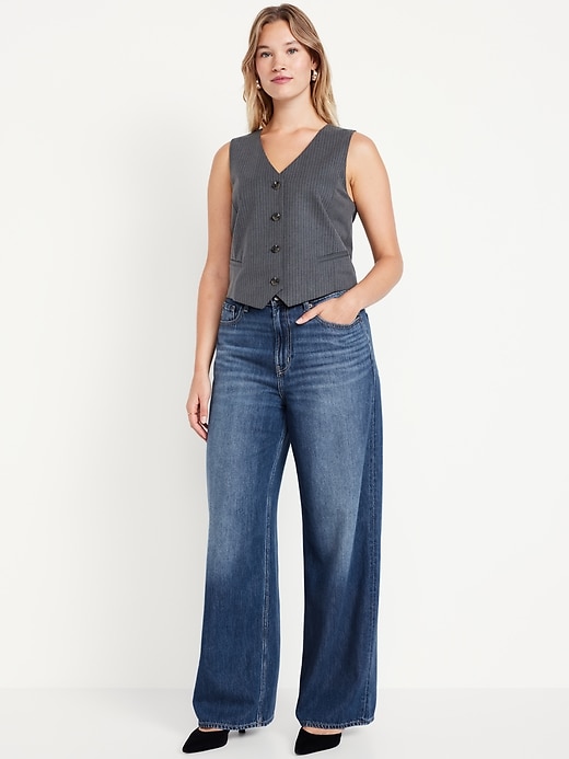 Image number 4 showing, High-Waisted Baggy Wide-Leg Jeans