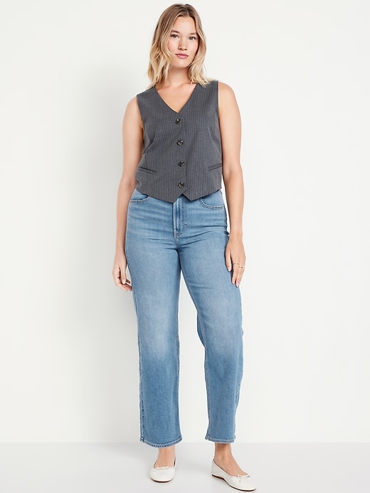 Image number 4 showing, High-Waisted Wow Crop Wide-Leg Jeans