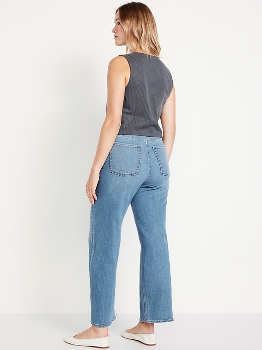 Image number 5 showing, High-Waisted Wow Crop Wide-Leg Jeans