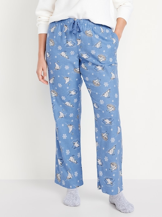 L'image numéro 5 présente Pantalon de pyjama à taille mi-basse en flanelle à motif