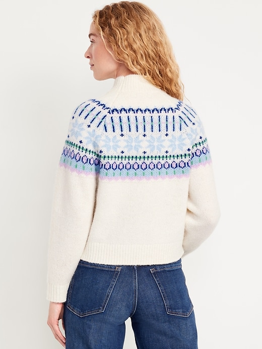 Image number 7 showing, Holiday Print Mock-Neck Sweater